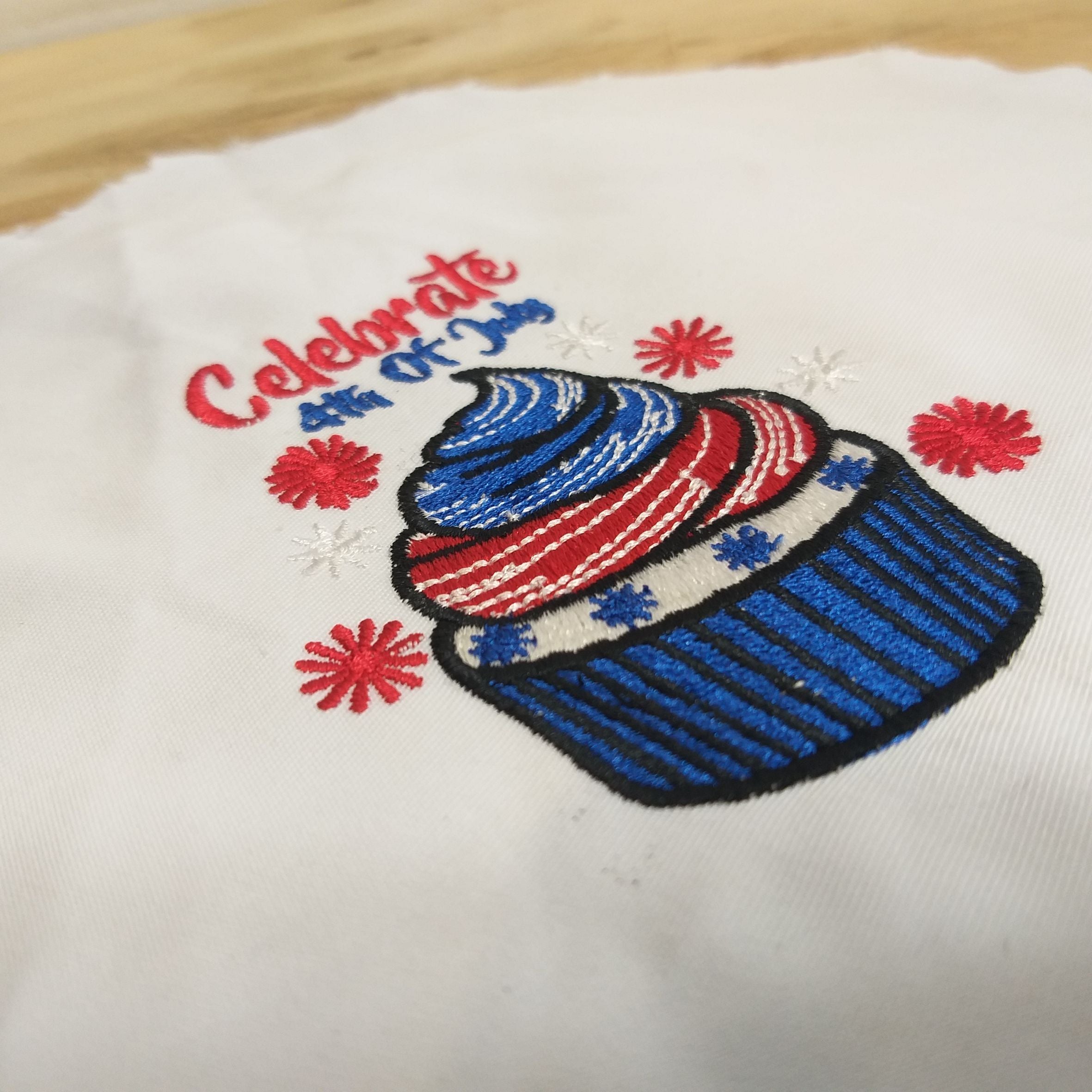 4th of July Cupcake Celebrate - Embroidery Design
