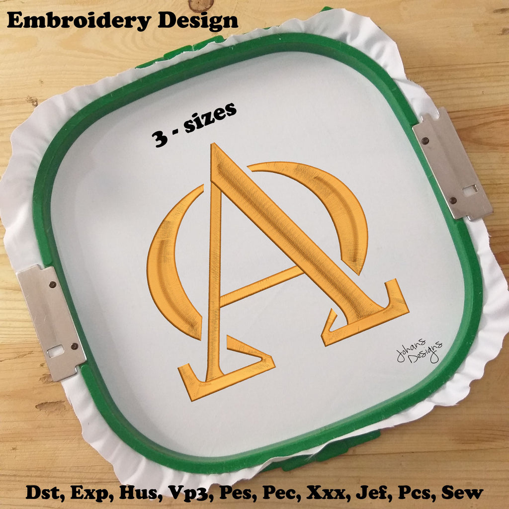 Diseño de Bordado Religioso Alfa y Omega