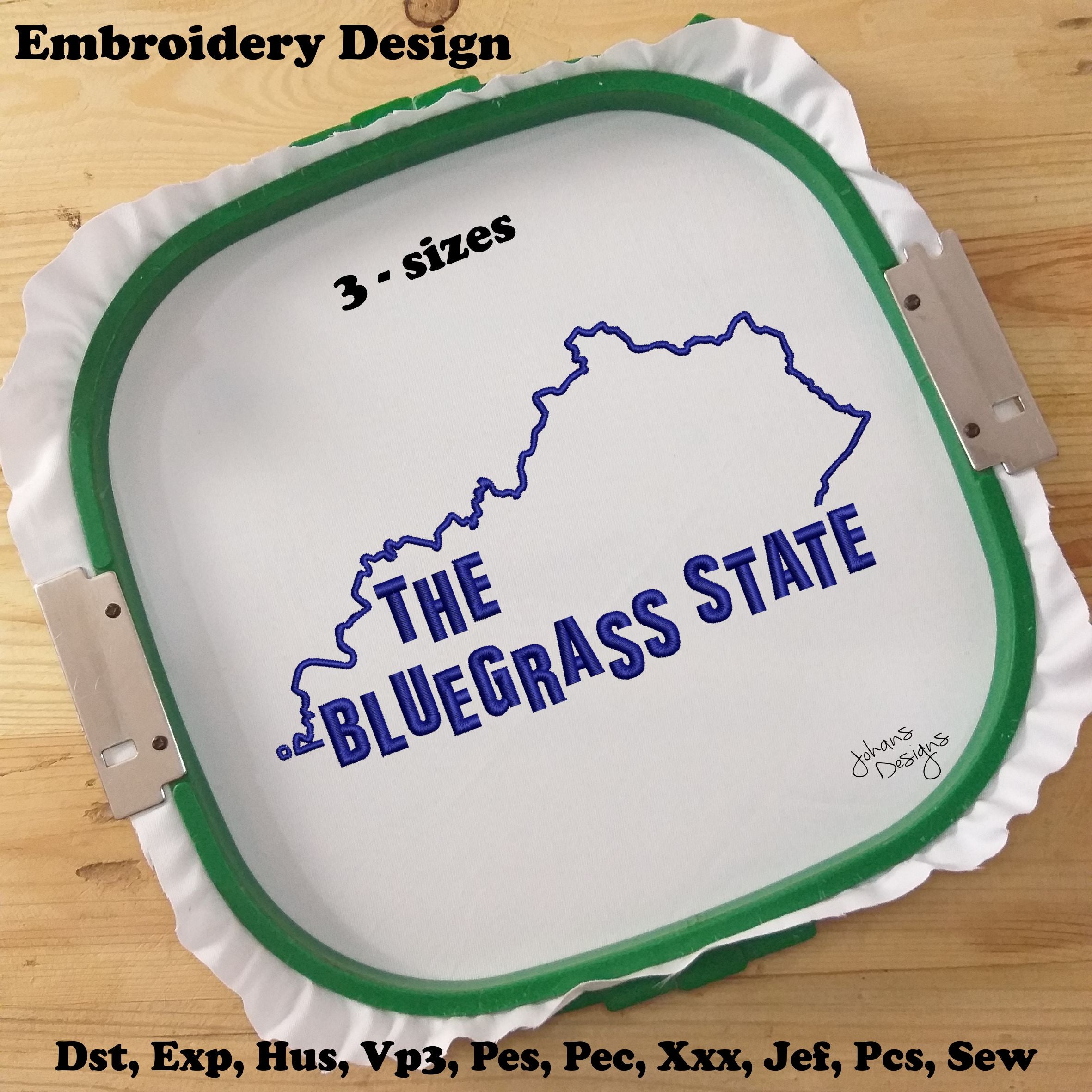 The BLUE GRASS STATE - Embroidery Design