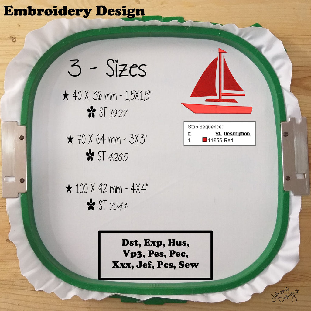 SailBoat - Machine Embroidery Design