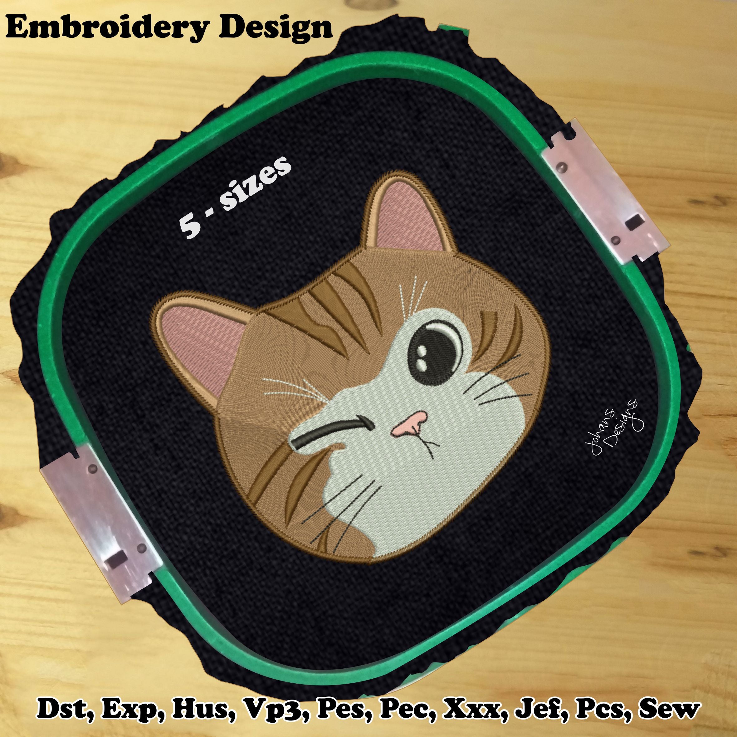 Little Cat Face - Kitty Head - Machine Embroidery Design