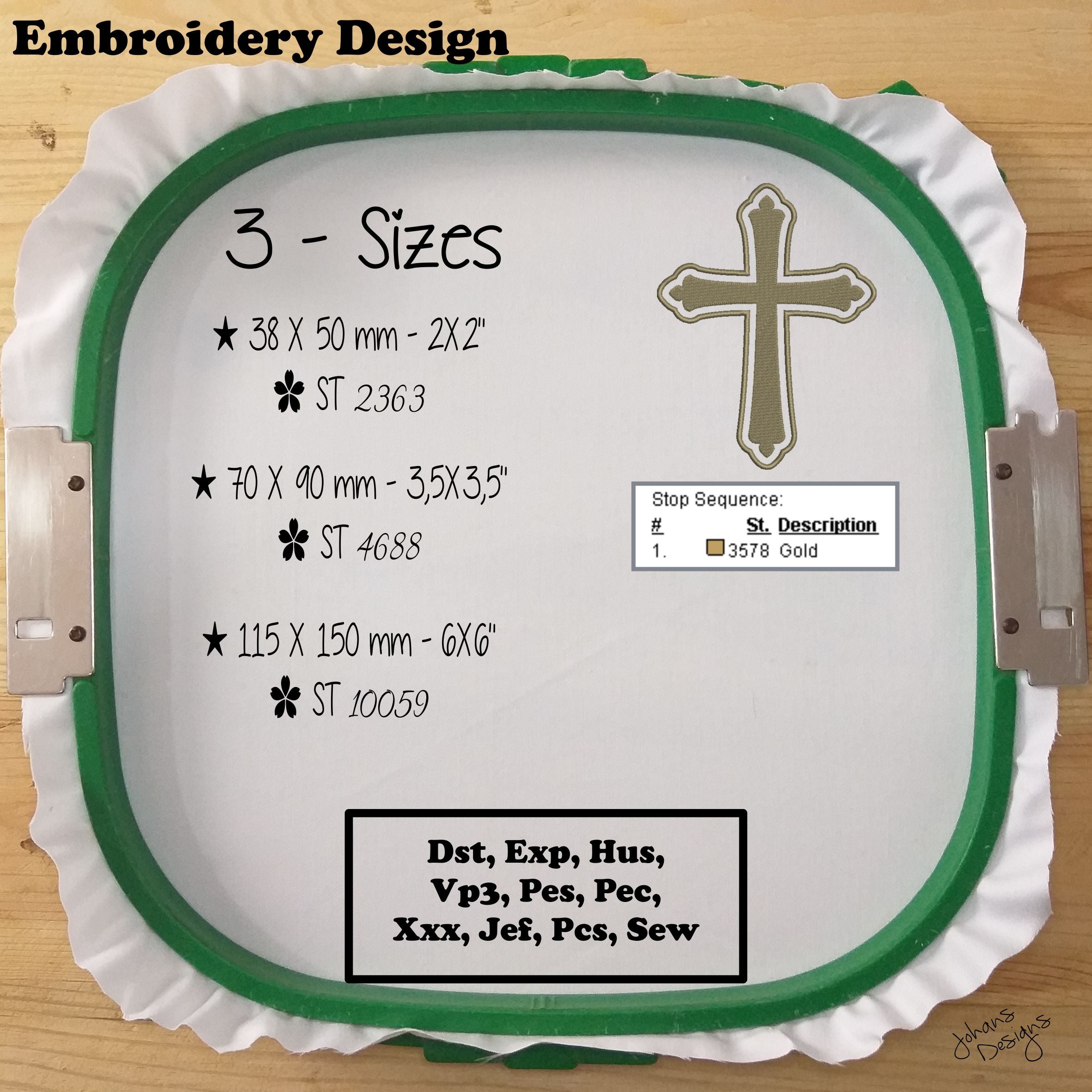 Puntada de relleno para motivos interreligiosos - Diseño de bordado