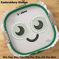 Cute Doll Face Avocado Eyes - Embroidery Design