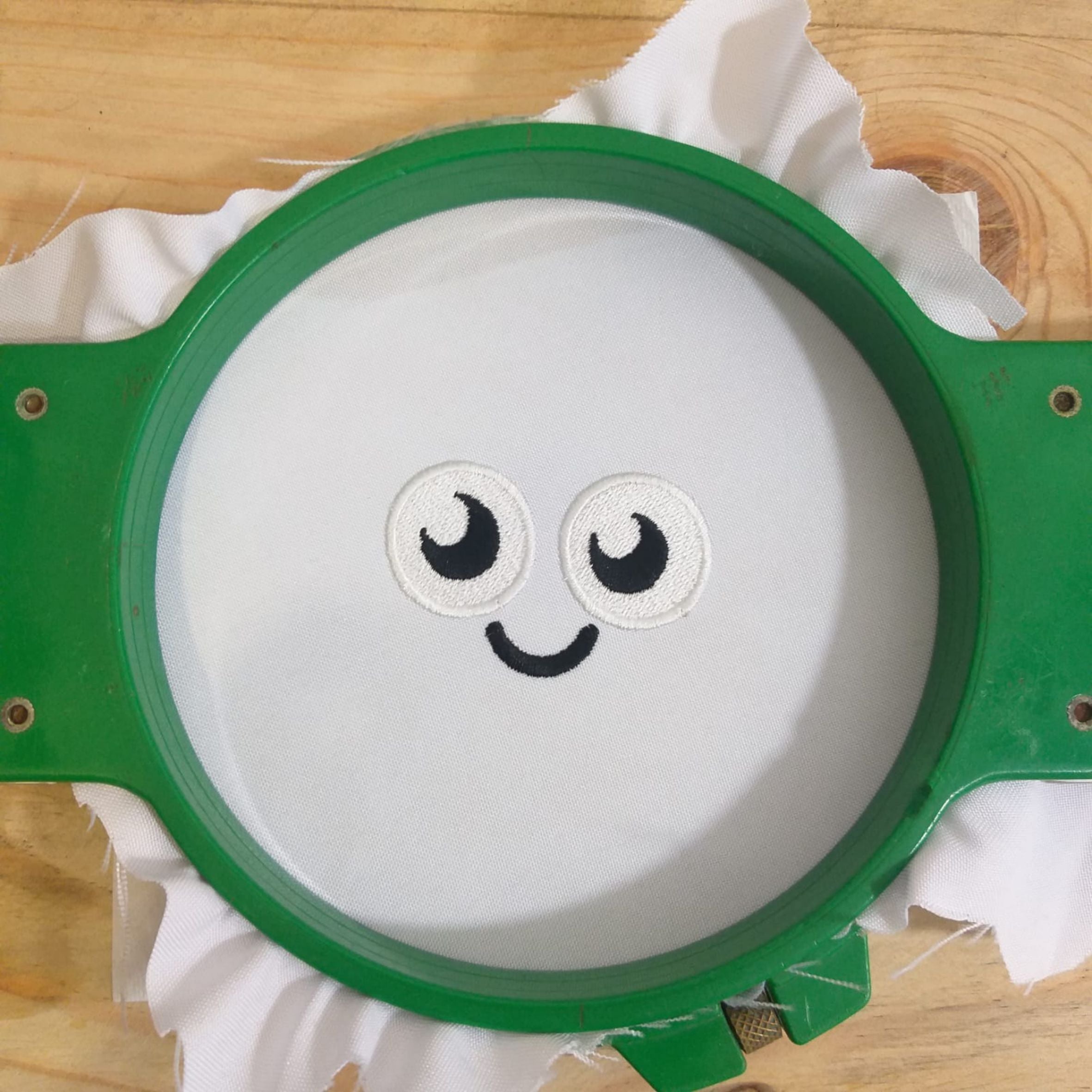 Cute Doll Face Avocado Eyes - Embroidery Design