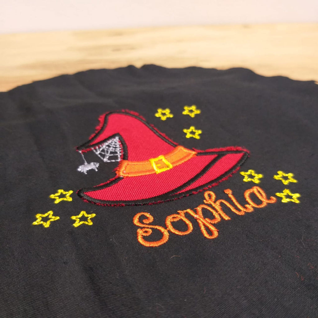 Applique Cute Witch Hat + Name - Embroidery Designs