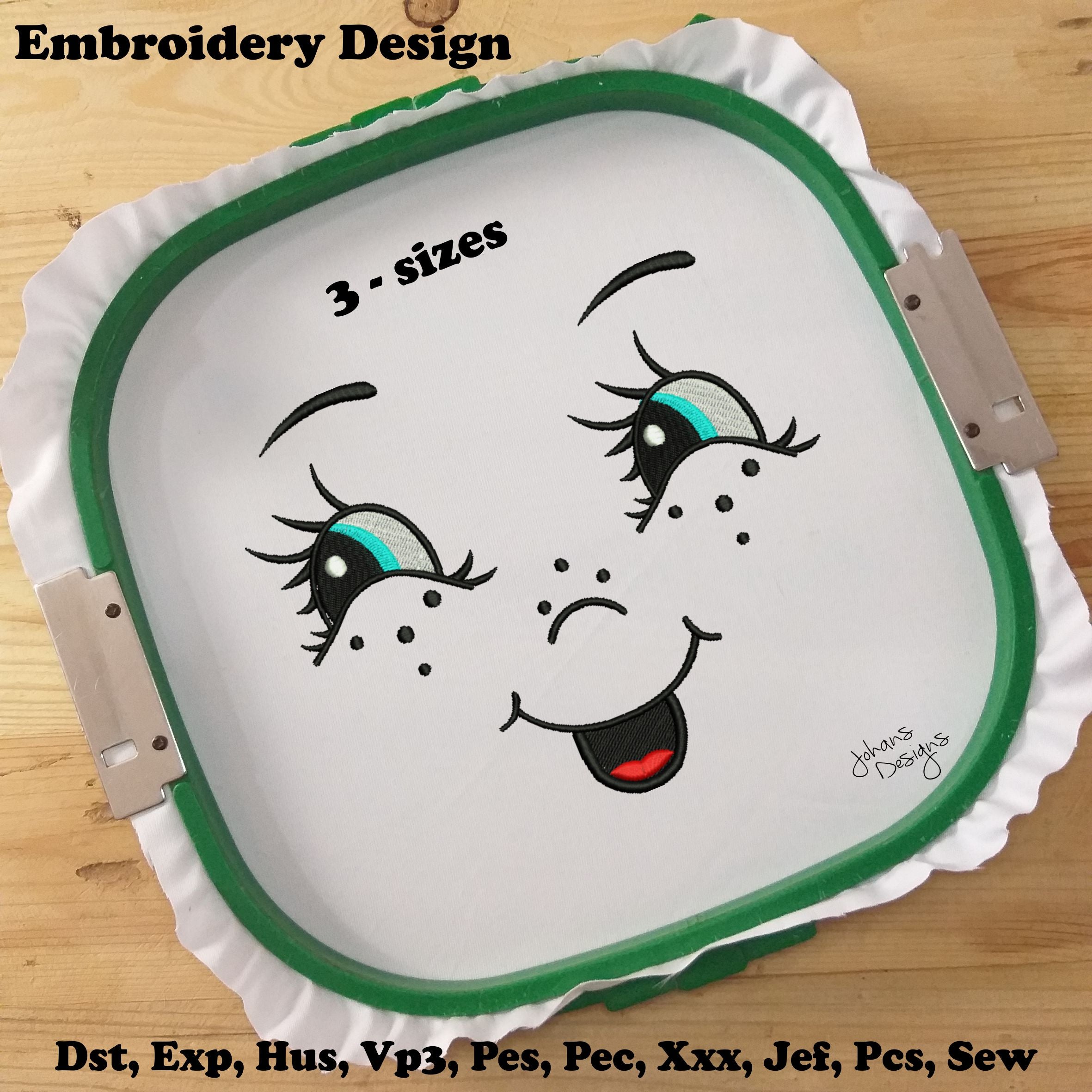 Pretty Doll Face - Machine Embroidery Design