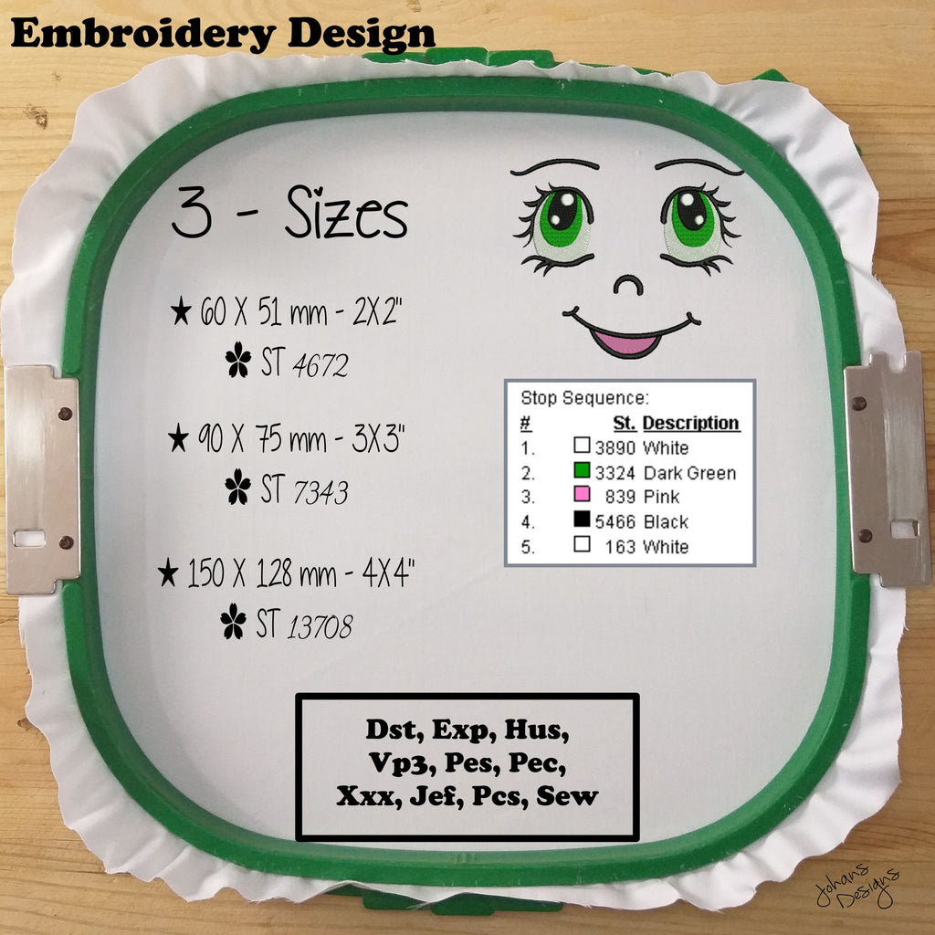 Pretty Doll Eyes - Embroidery Design