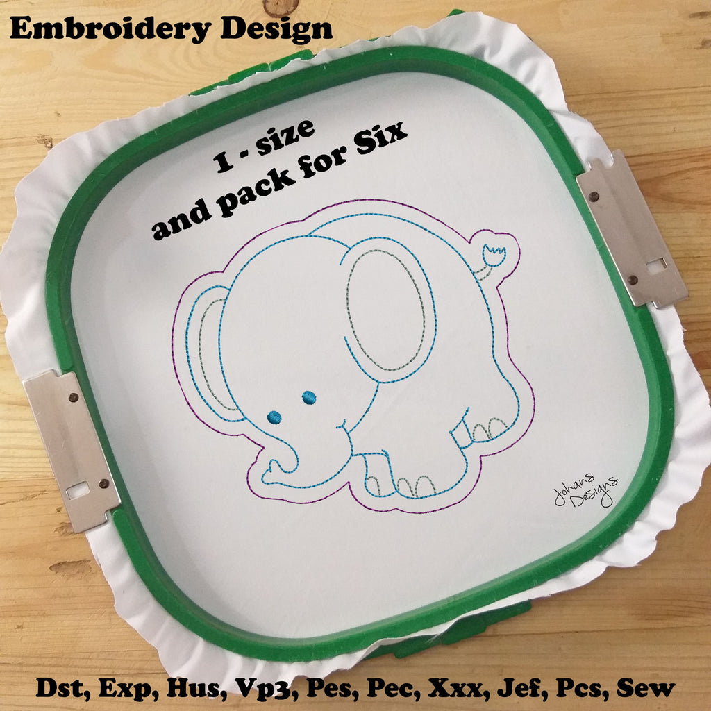 Felt Little Elephant - Machine Embroidery Design