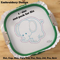 Felt Little Elephant - Machine Embroidery Design