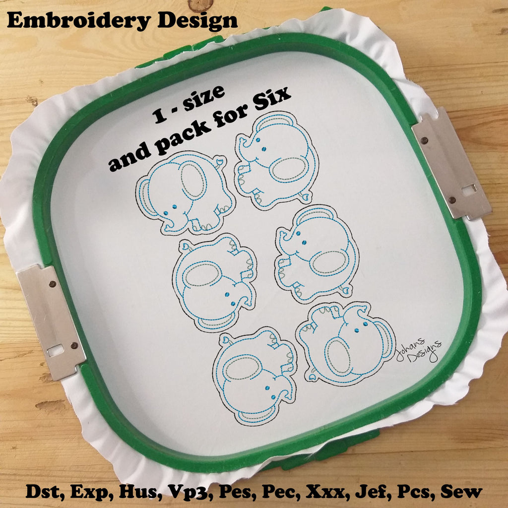 Felt Little Elephant - Machine Embroidery Design