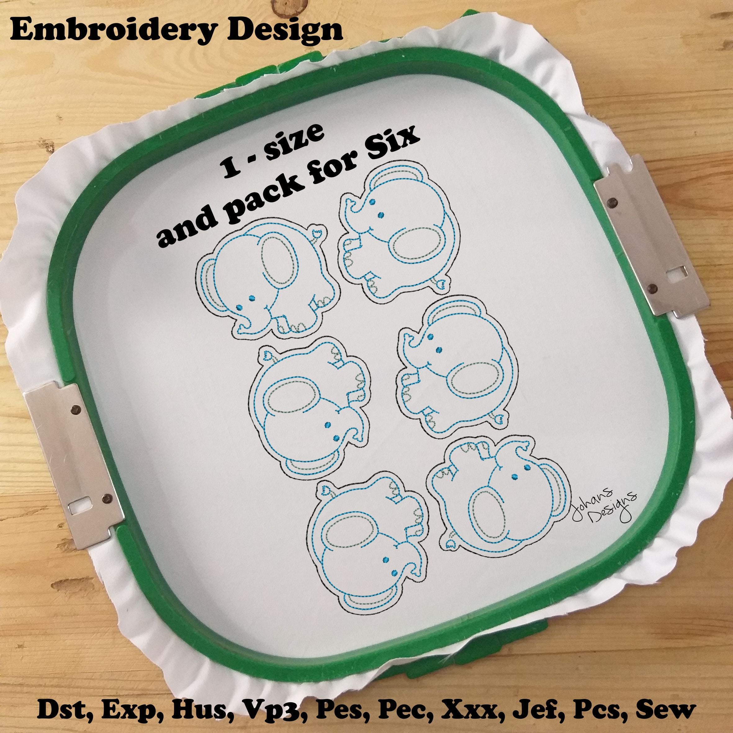Felt Little Elephant - Machine Embroidery Design