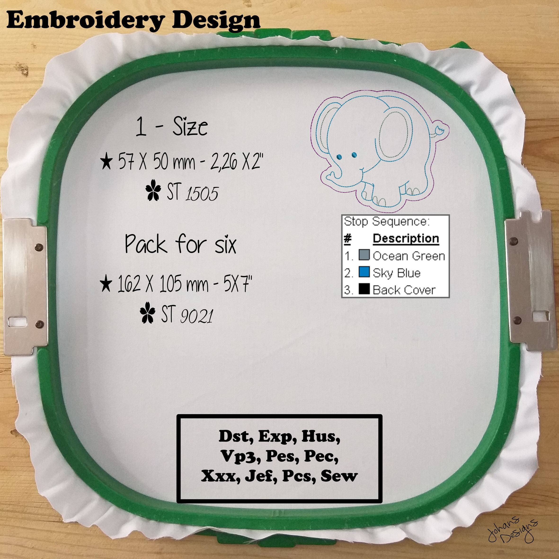 Felt Little Elephant - Machine Embroidery Design