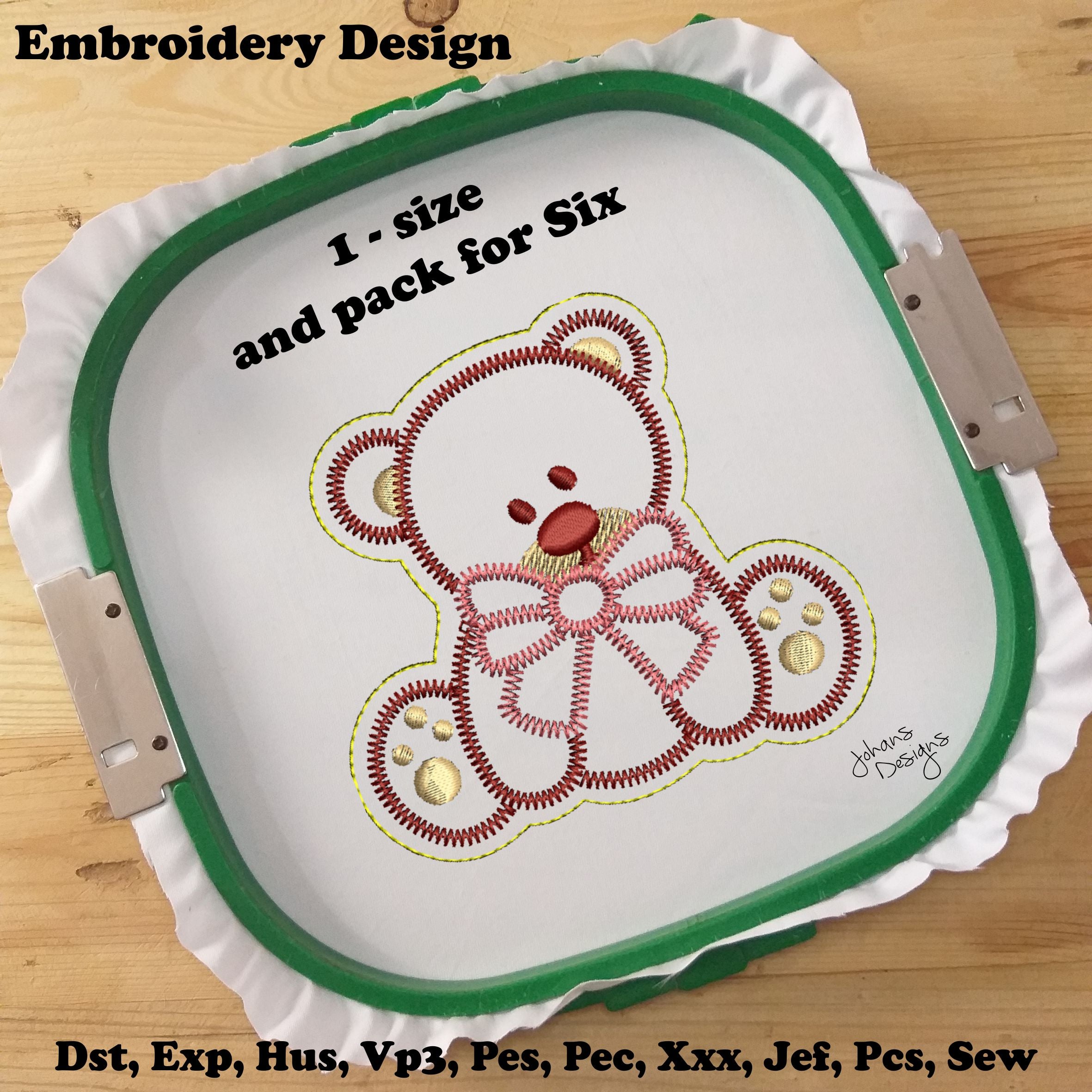 Felt Teddy Bear - Machine Embroidery Design