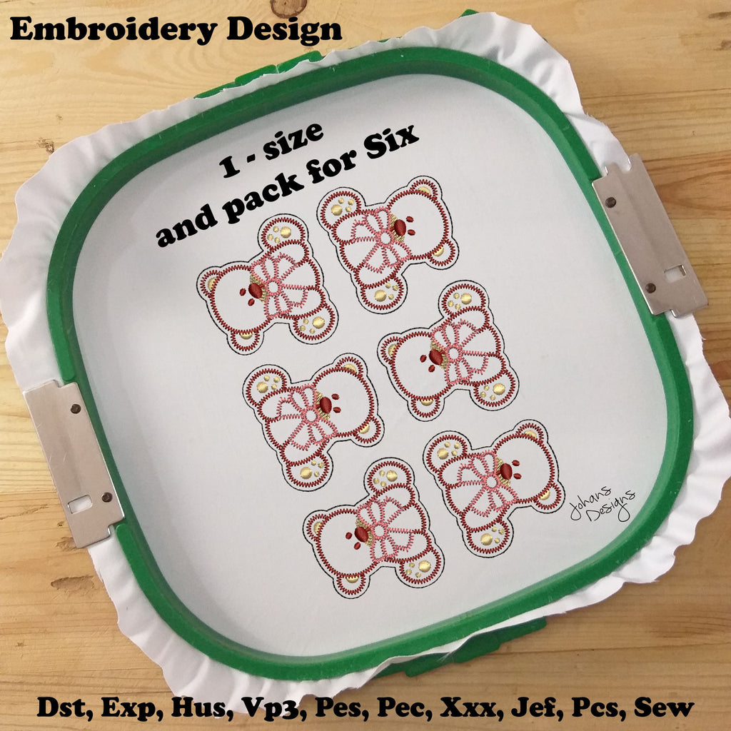 Felt Teddy Bear - Machine Embroidery Design