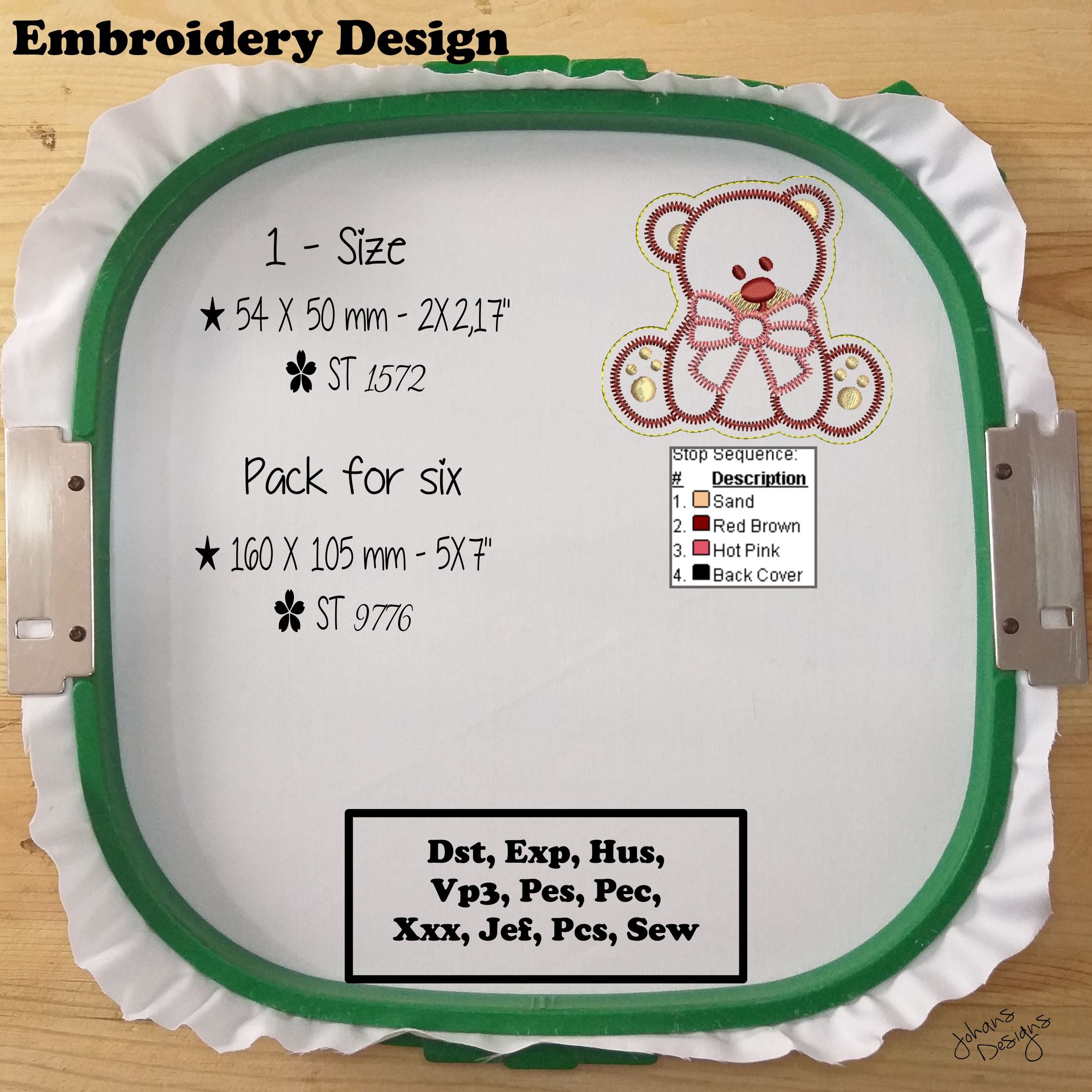 Felt Teddy Bear - Machine Embroidery Design