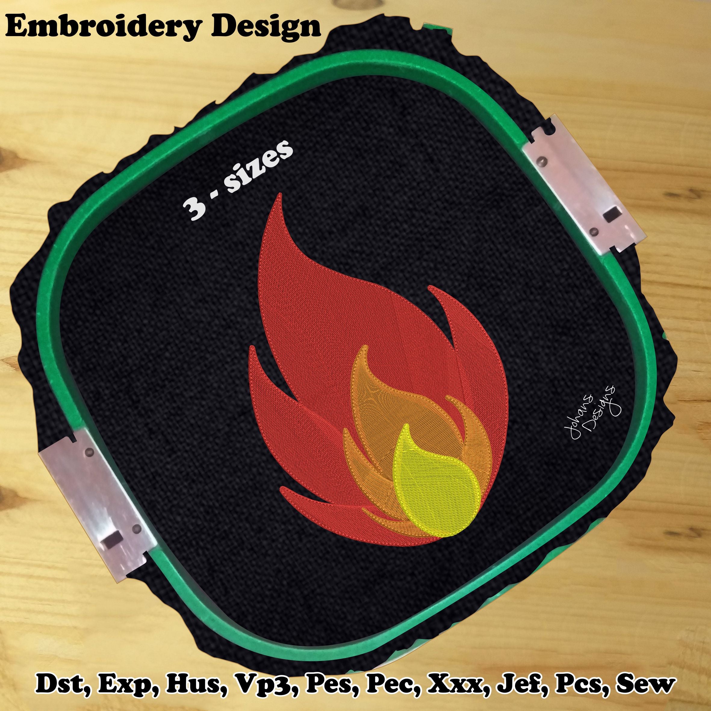 Flame - campfire - Machine Embroidery Design