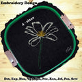 Glass Daisy Flower - Embroidery Design