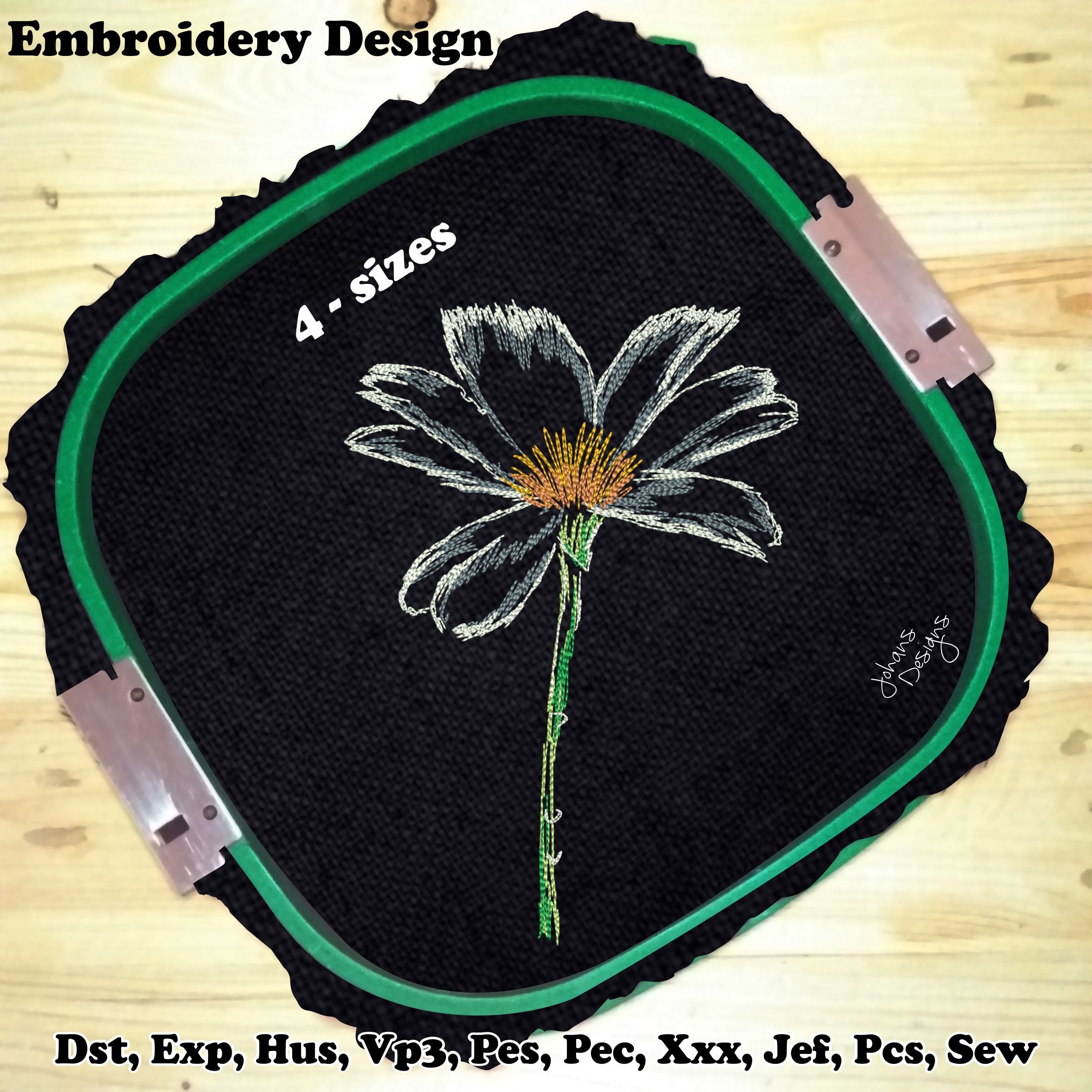 Glass Flower - Embroidery Design