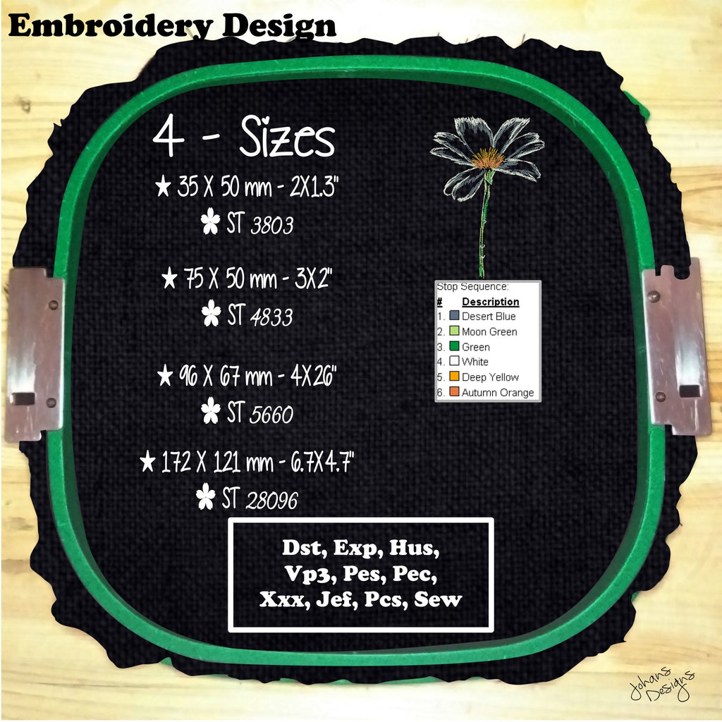 Glass Flower - Embroidery Design