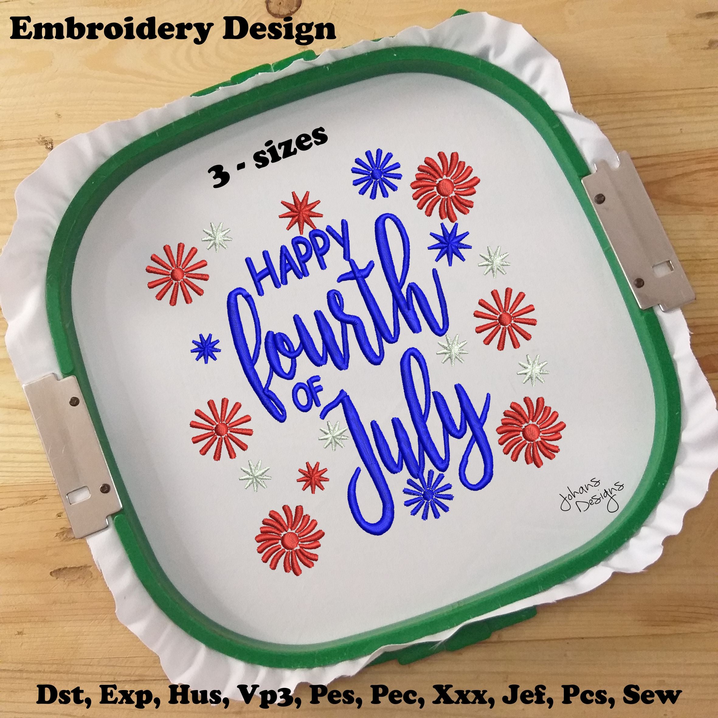 Happy Fourth of July - Embroidery Design