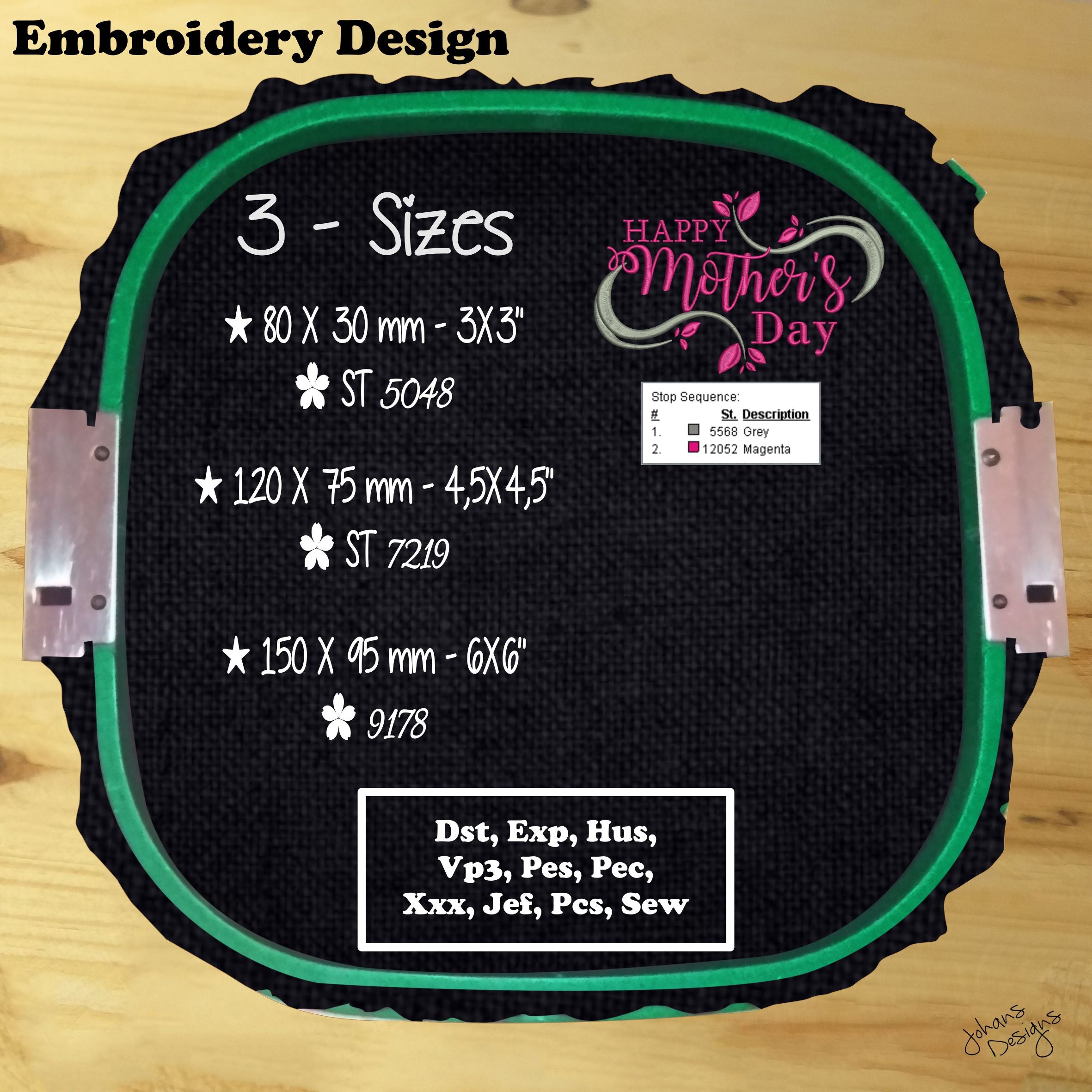 Happy Mother's Day - Machine Embroidery Design