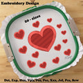 Heart Shape Machine Embroidery Design Fill Stitch and Applique - 20 Sizes