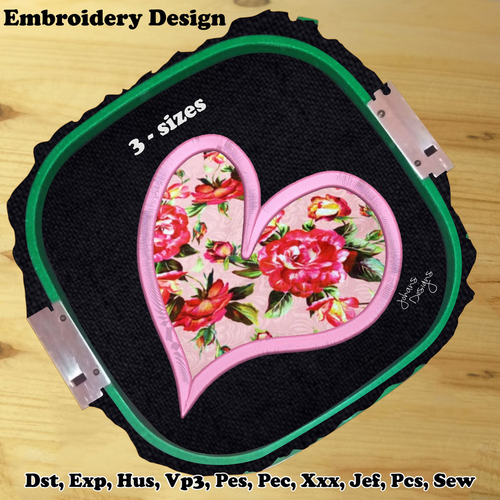 Heart Applique - Machine Embroidery Design