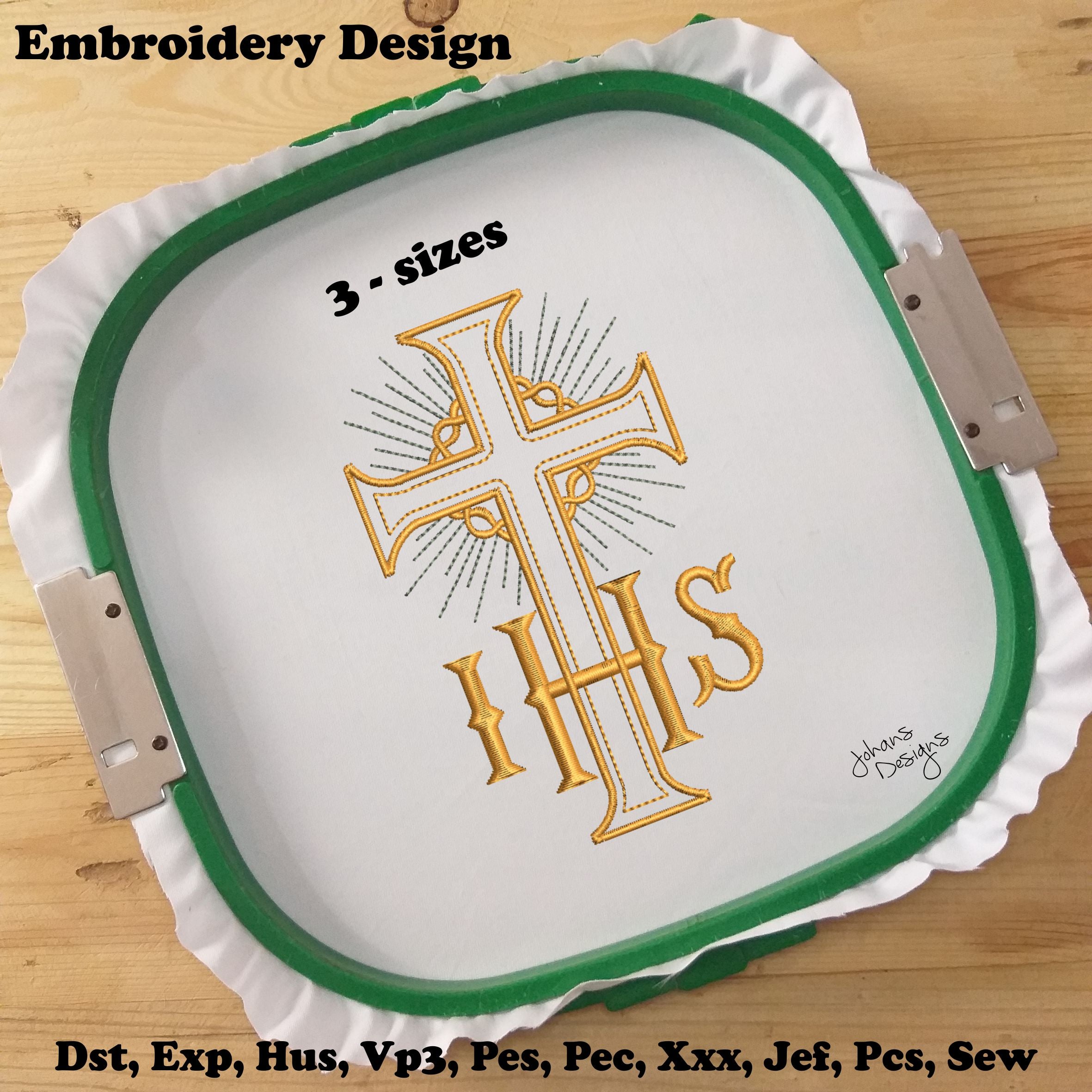 Cruz IHS - Diseño de bordado