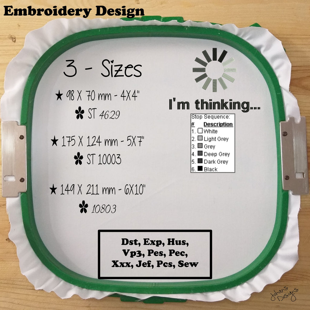 Im Thinking - DIGITAL Embroidery DESIGN