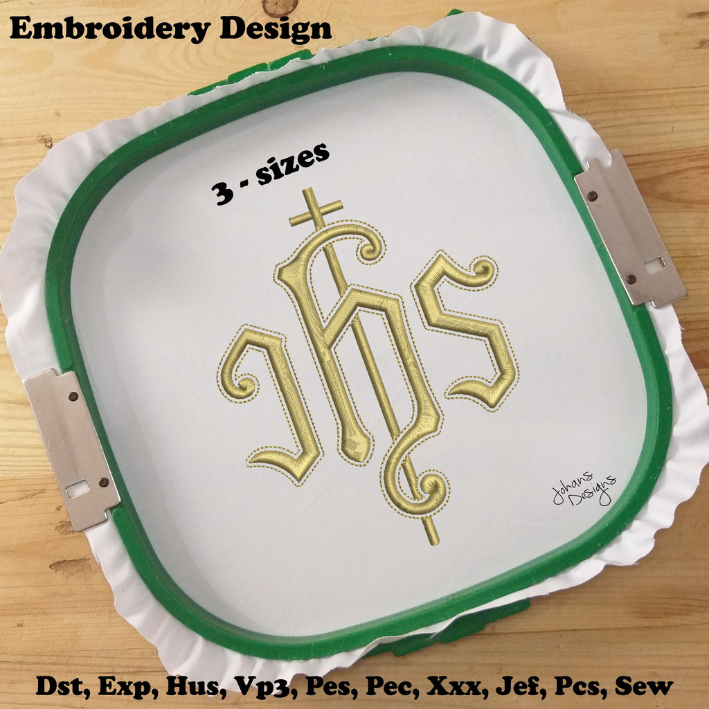 JHS Religioso IHS - Diseño de Bordado