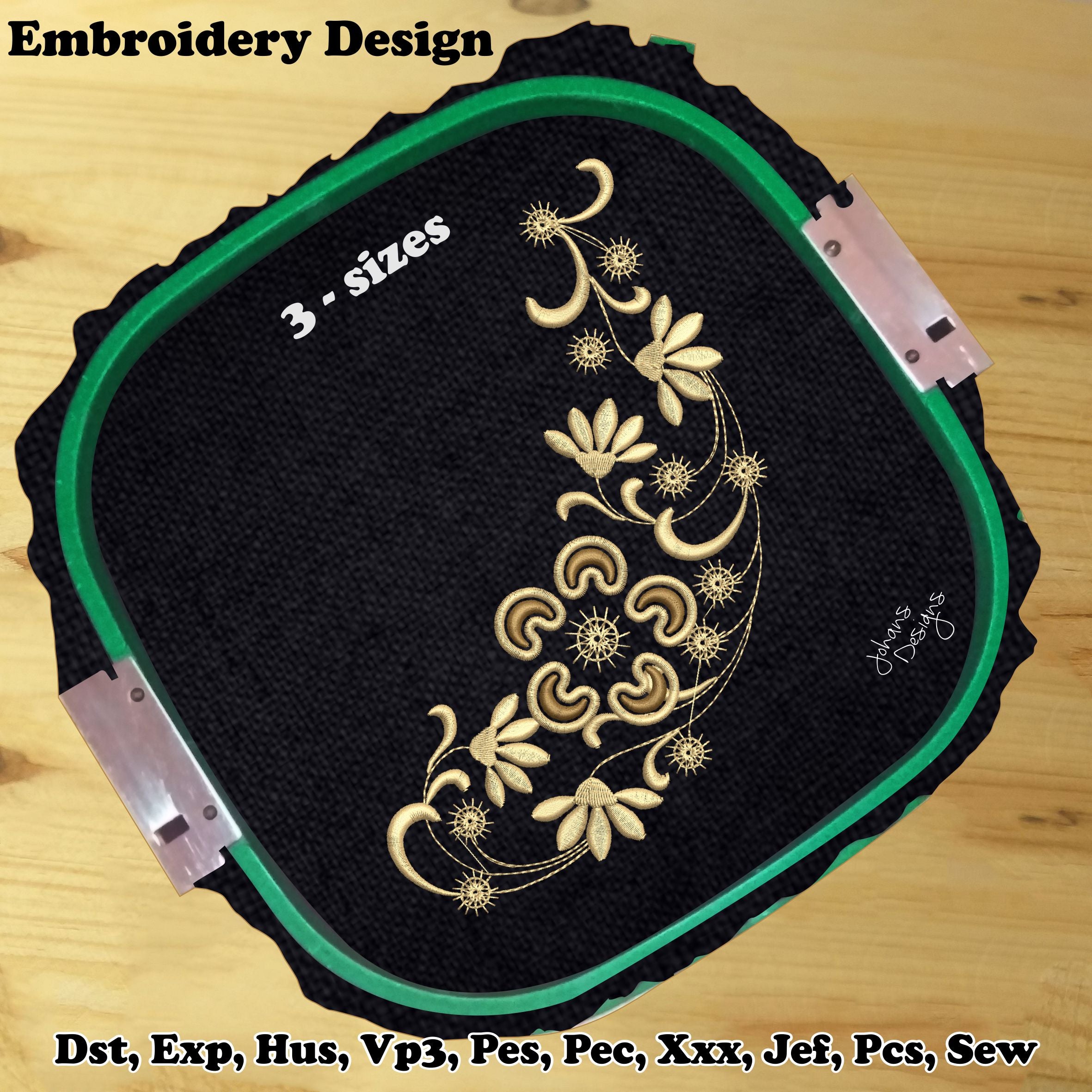 Jazmin Decorative Flower - Machine Embroidery Design