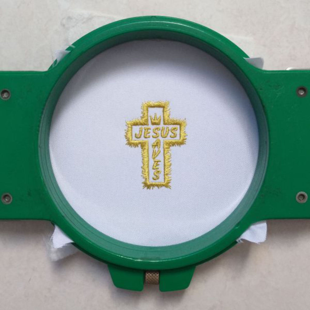 Jesús Salva - Cruz Religiosa - Diseño de Bordado a Máquina
