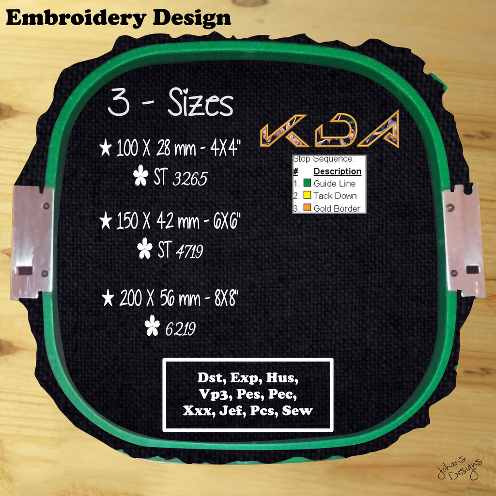 KDA Applique - Machine Embroidery Design