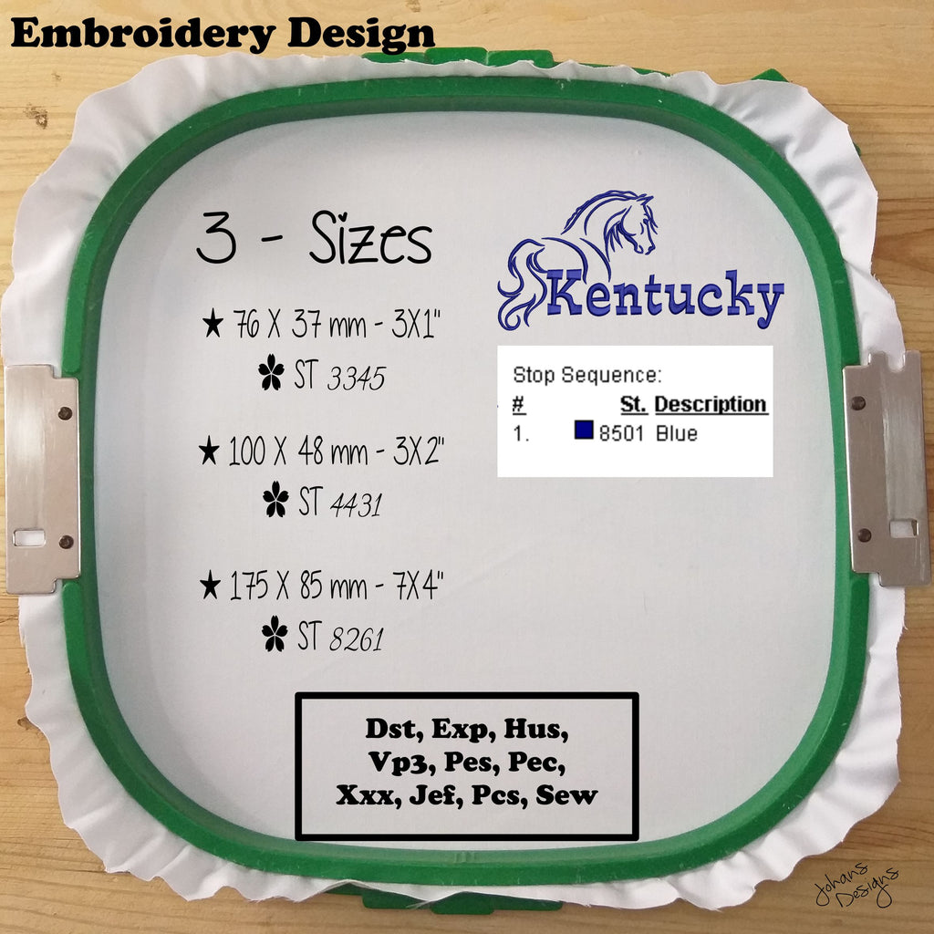KENTUCKY - Embroidery Design