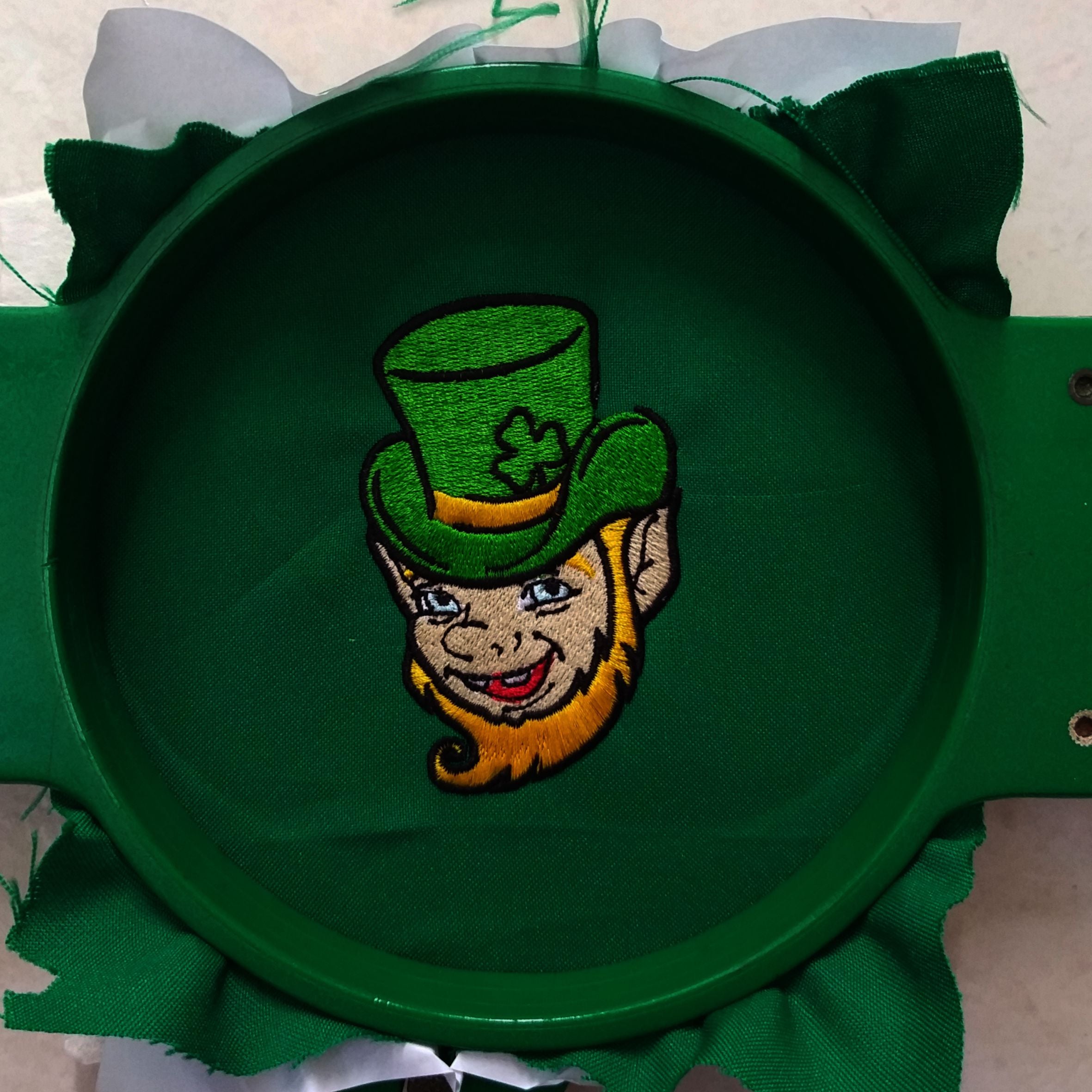 Leprechaun Face - head With a Green Hat - Machine Embroidery Design