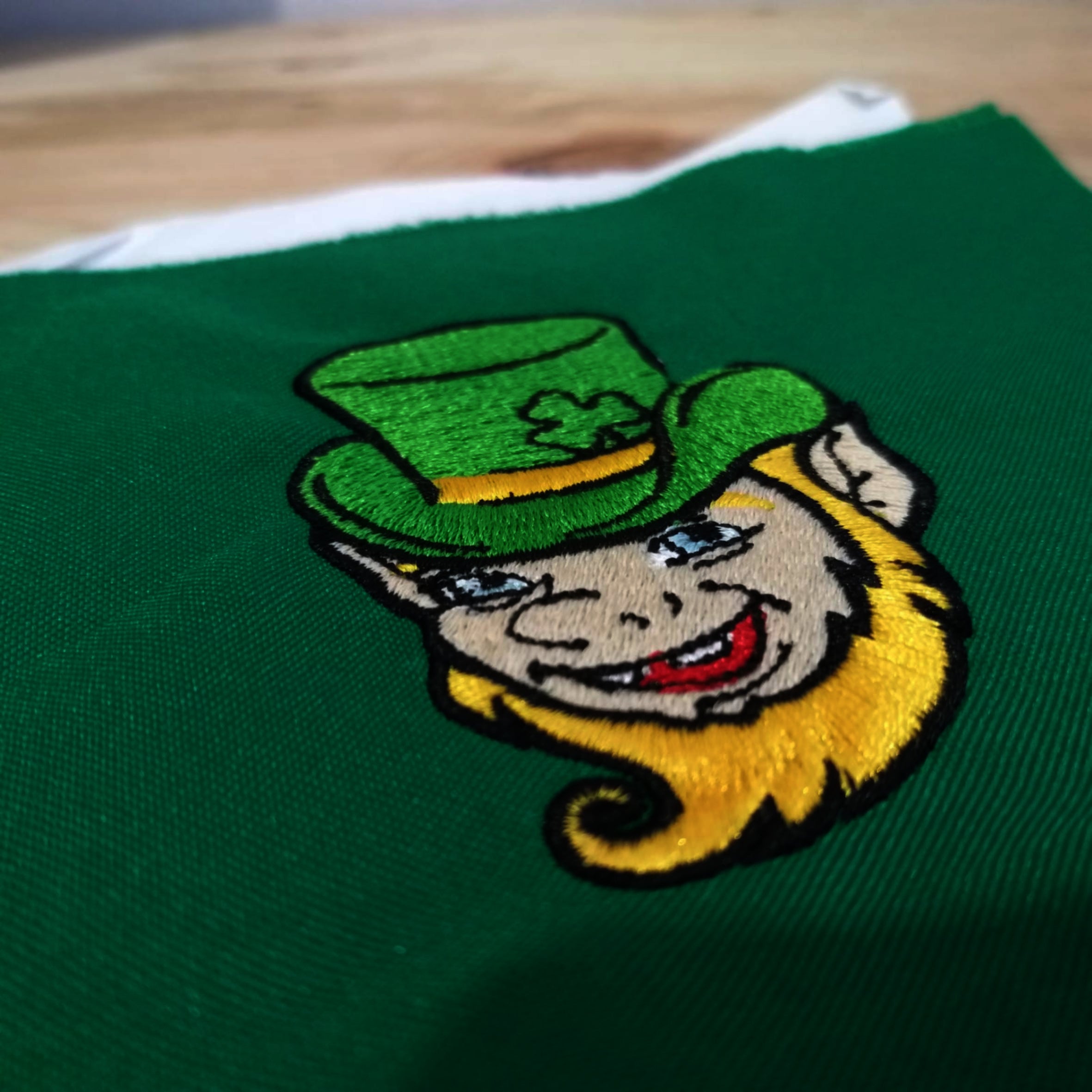 Leprechaun Face - head With a Green Hat - Machine Embroidery Design