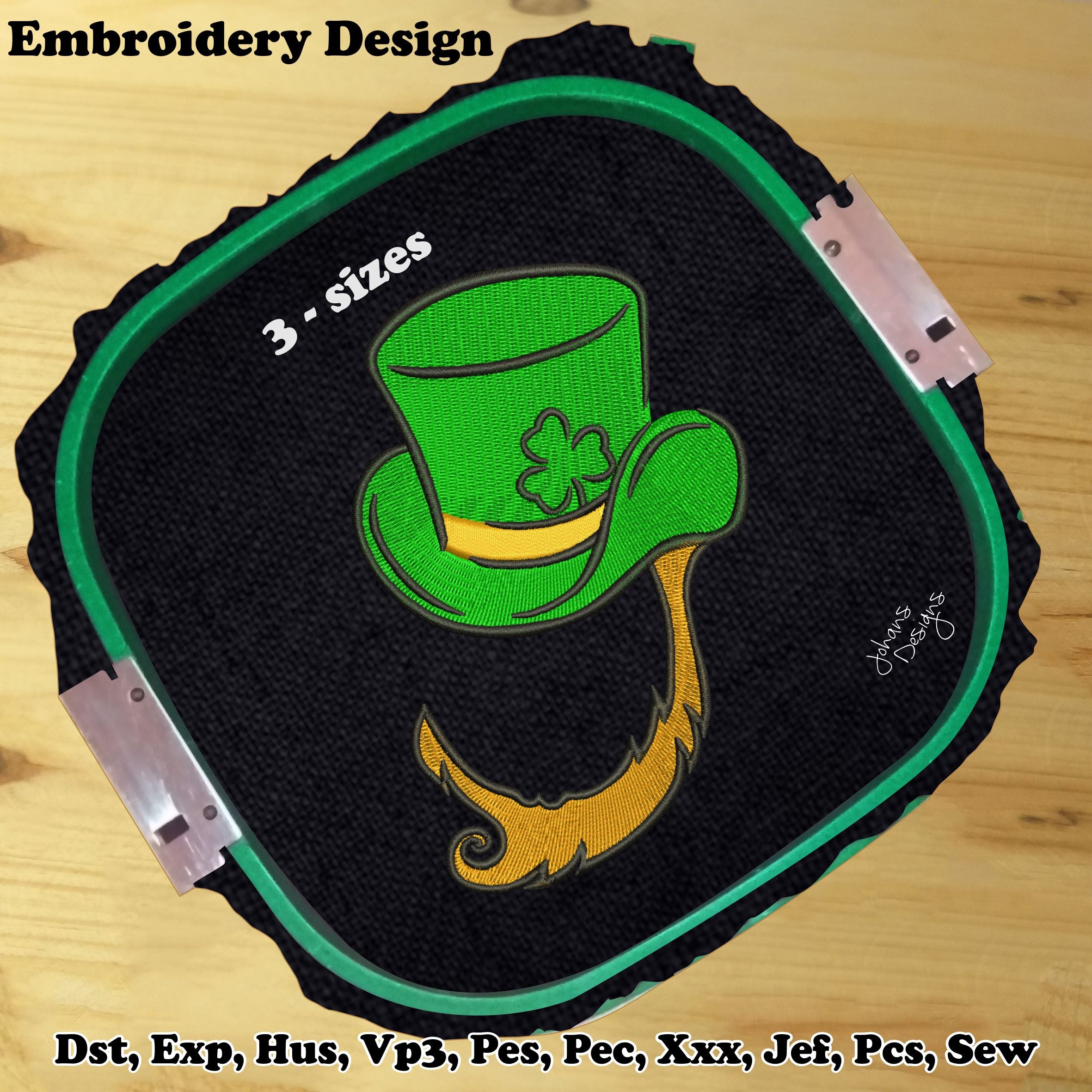 Leprechaun with a Green Hat - Machine Embroidery Design