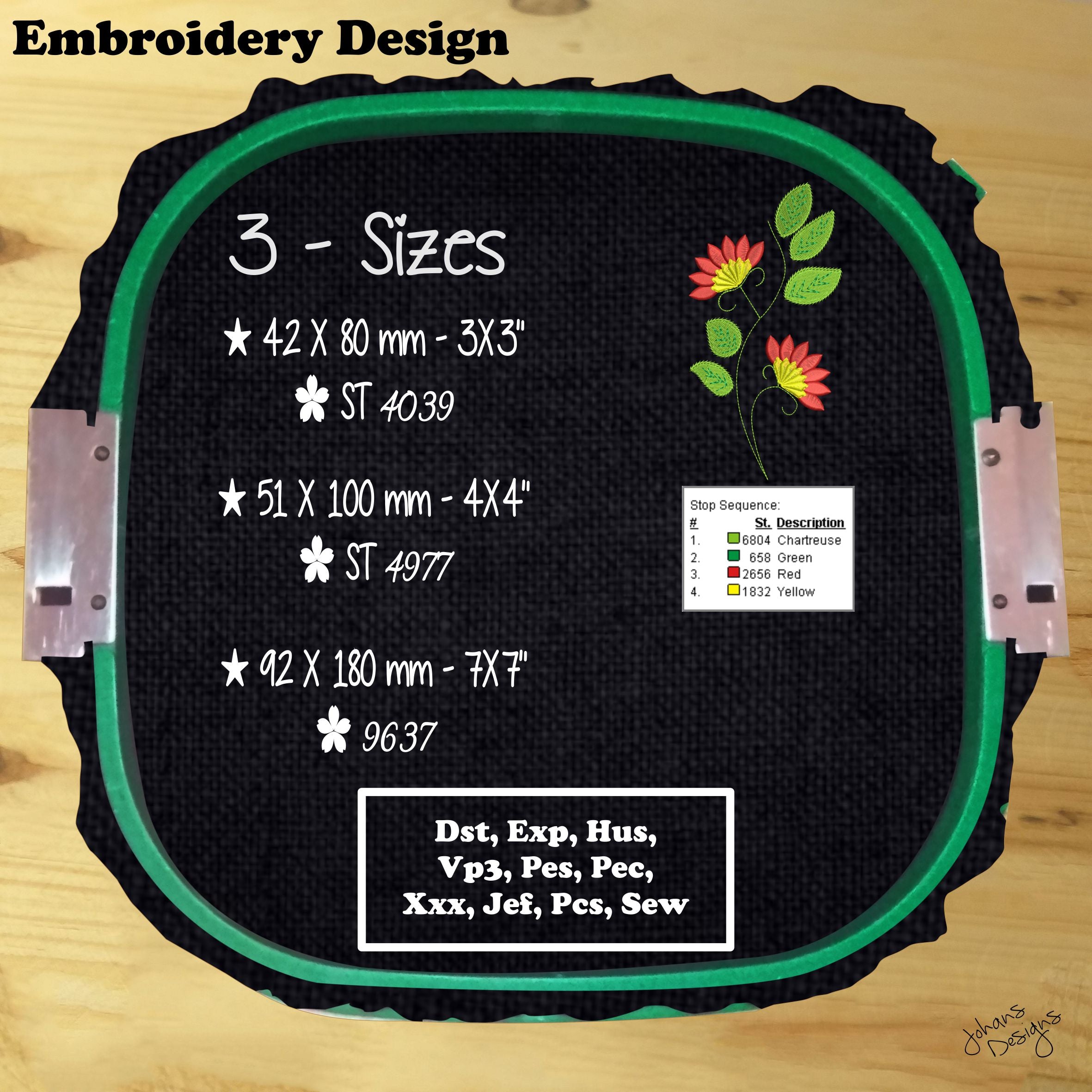 Lily Flower - Machine Embroidery Design