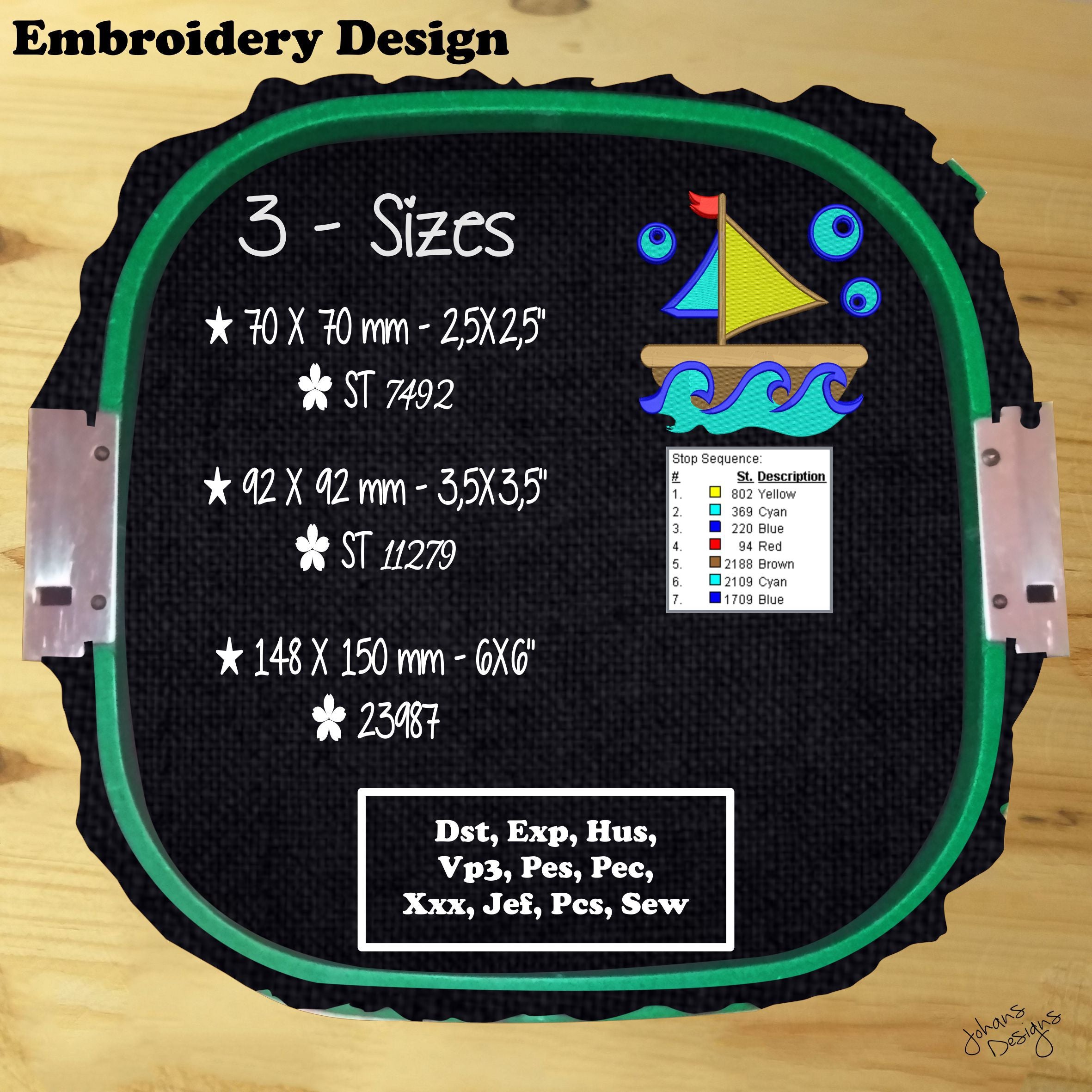 Little Boat - Machine Embroidery Design