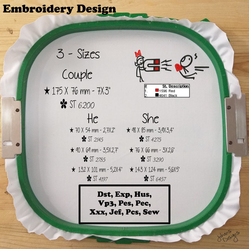 Magnetic Couple - Embroidery Design