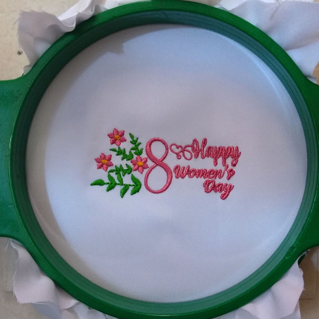 March Eight Happy Women's Day - Machine Embroidery Design