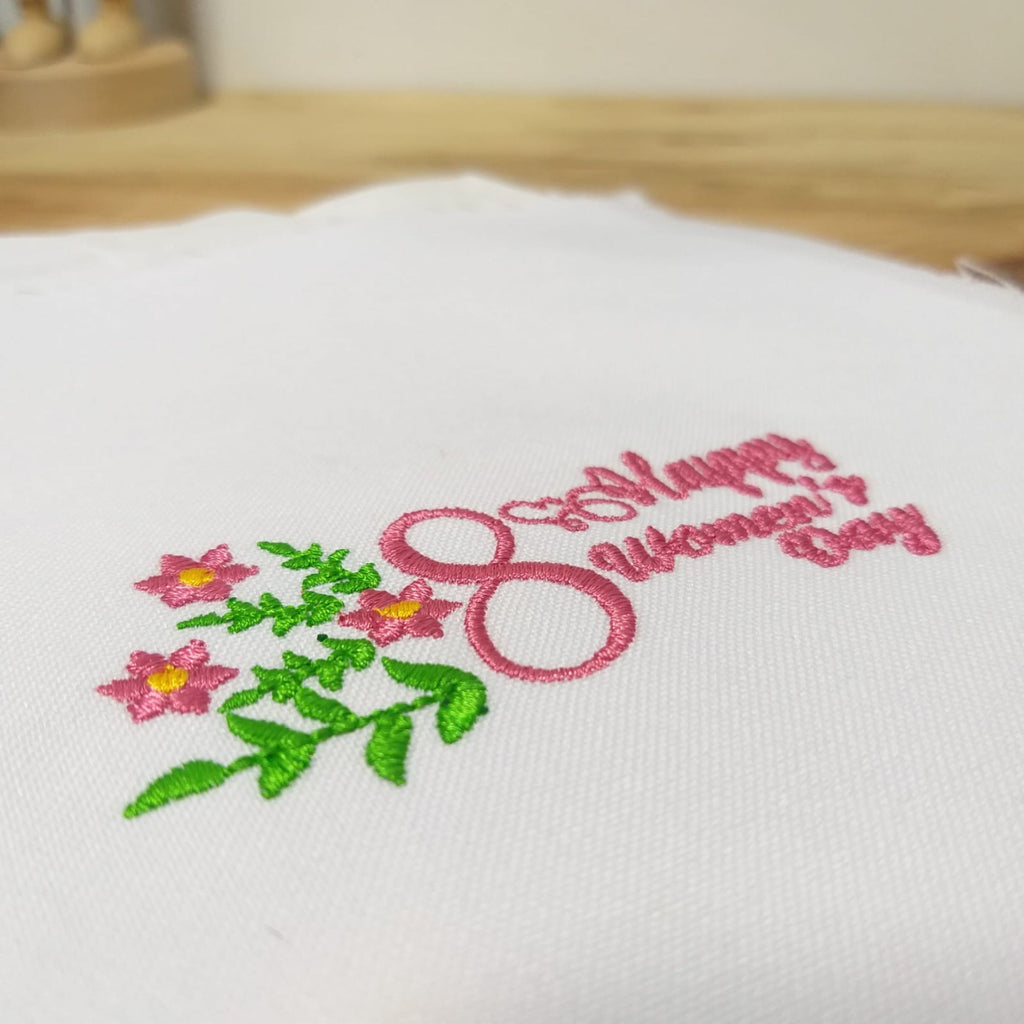 March Eight Happy Women's Day - Machine Embroidery Design