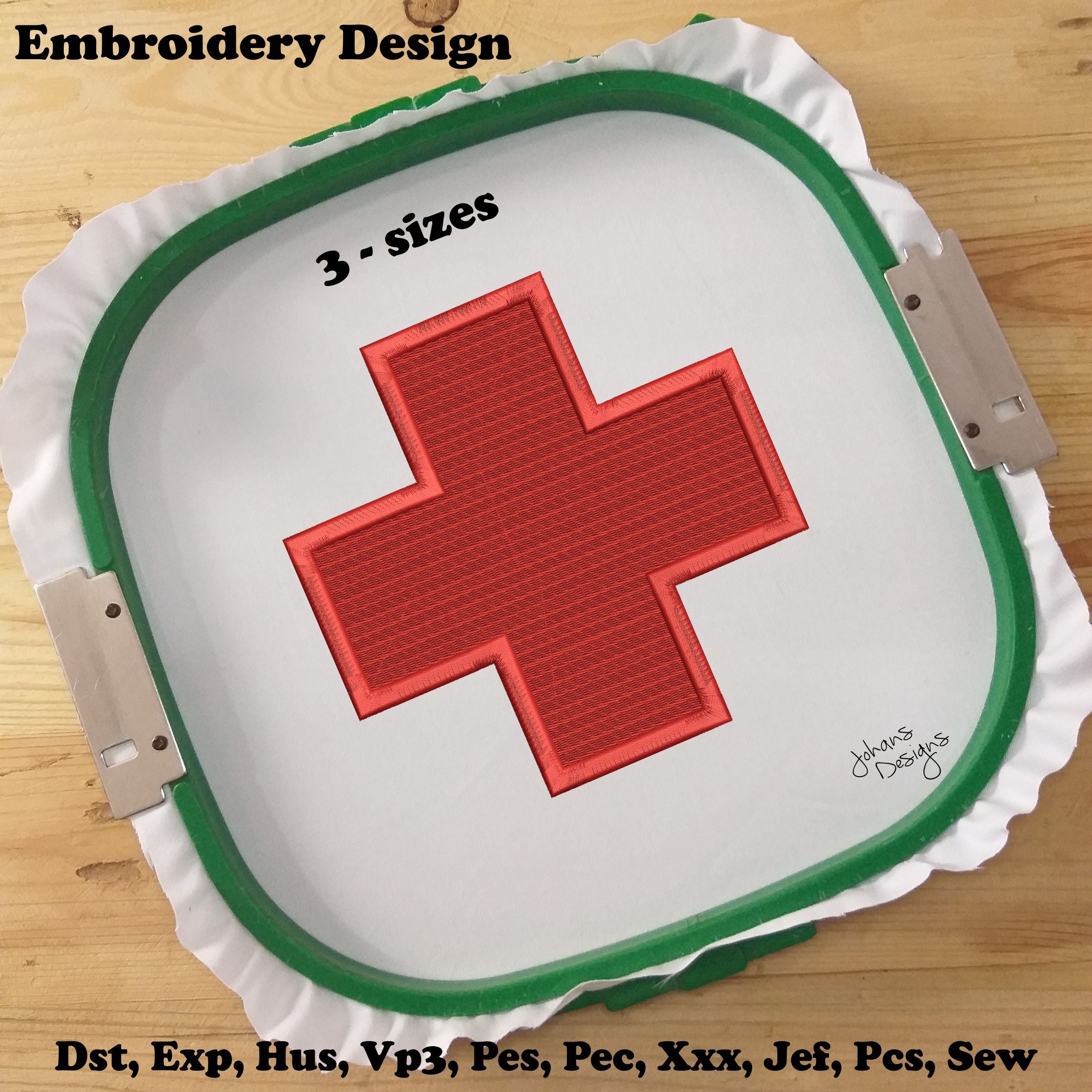Cruz Roja de Medicina - Diseño de Bordado a Máquina