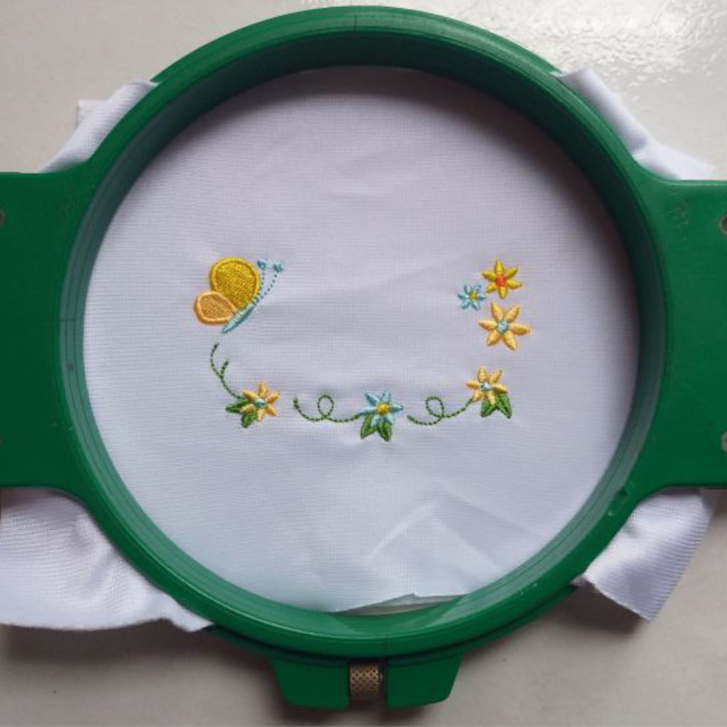 Mustard Colorful Flowers and Butterfly - Machine Embroidery Design