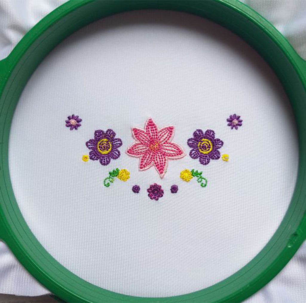 Narcisse Decorative Flowers - Machine Embroidery Design