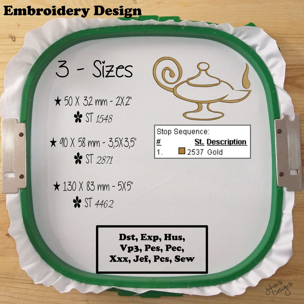 Lámpara de aceite de enfermera - Diseño de bordado