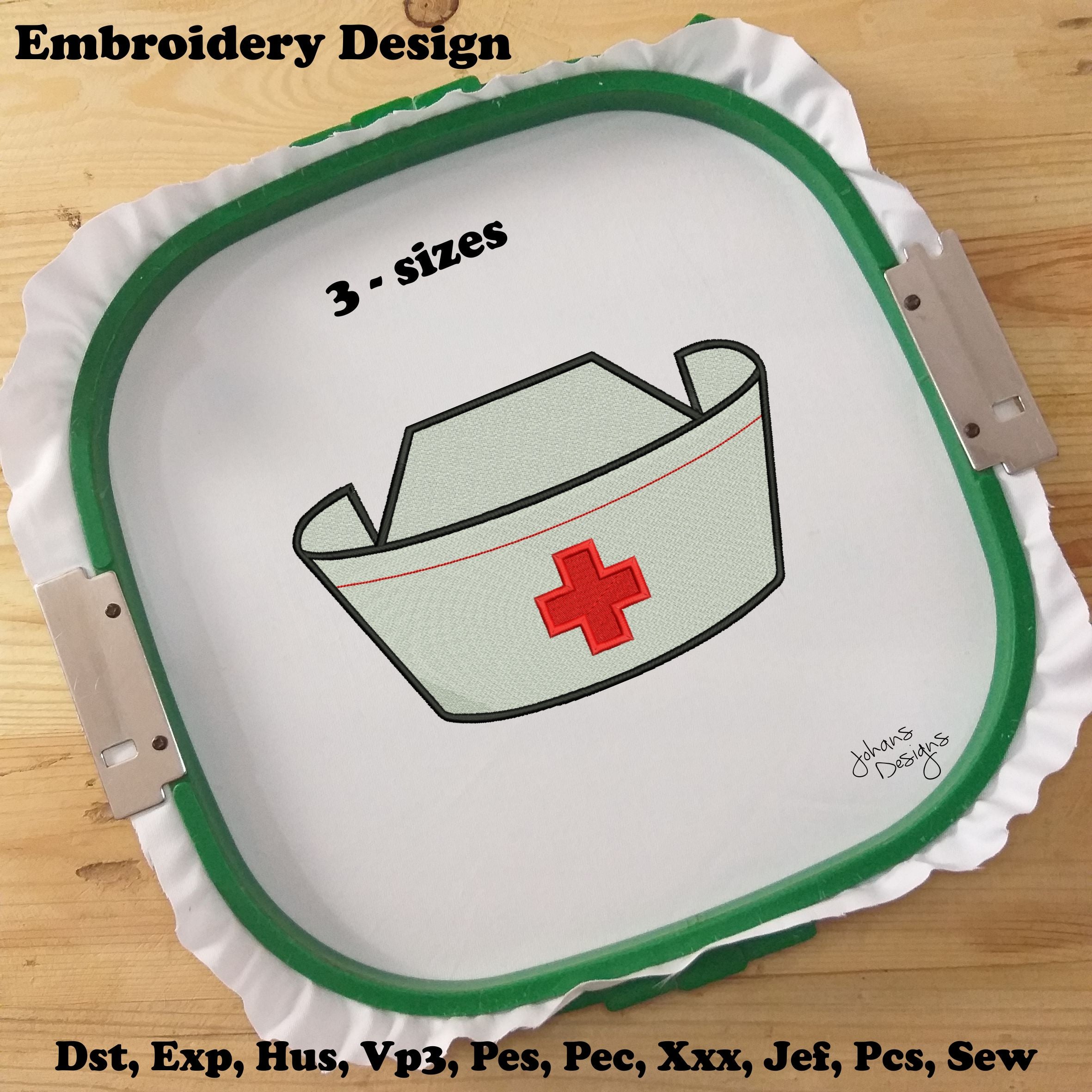 Gorro de enfermera - Diseño de bordado
