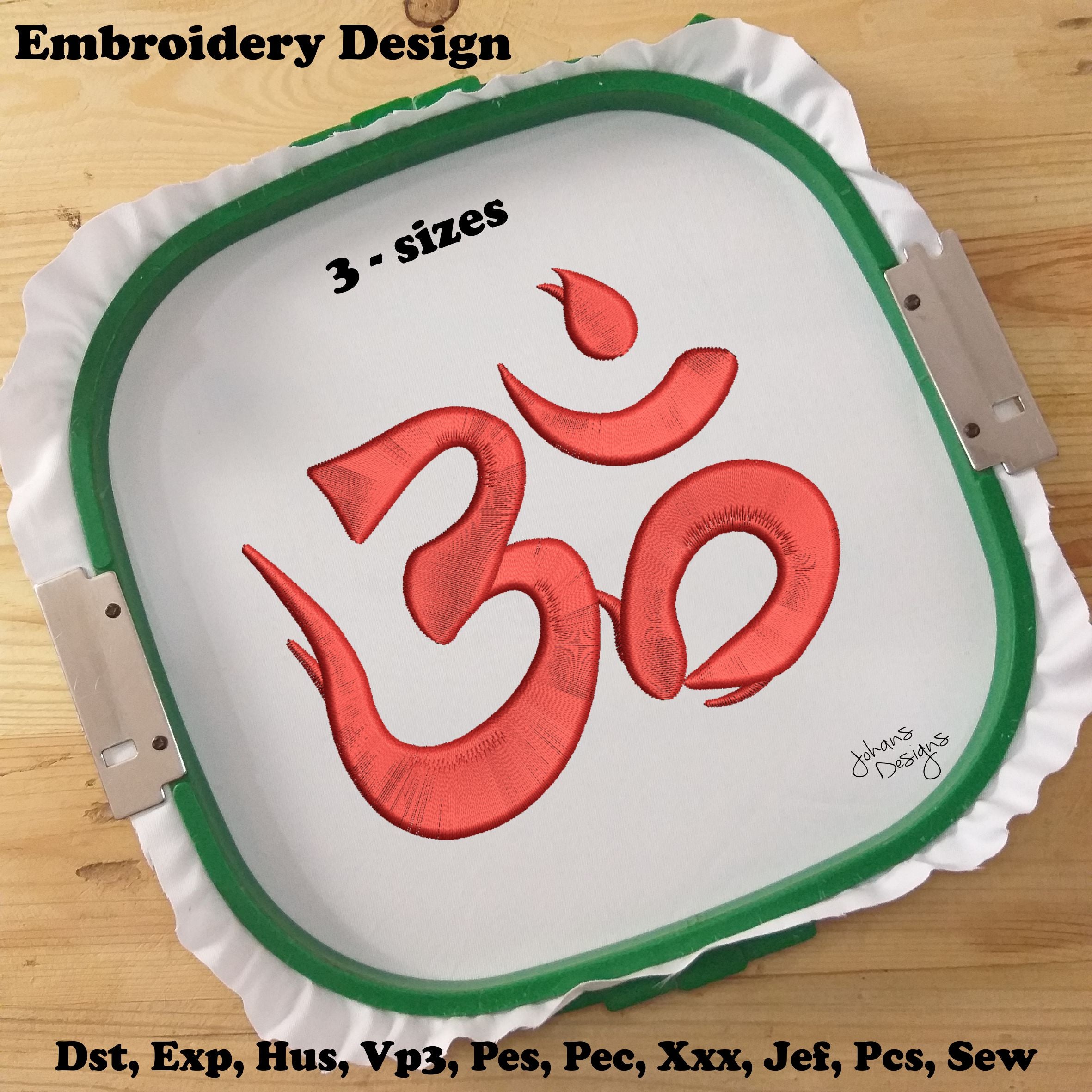 Om Symbol - Ohm Aum - Yoga Symbol Machine Embroidery Design