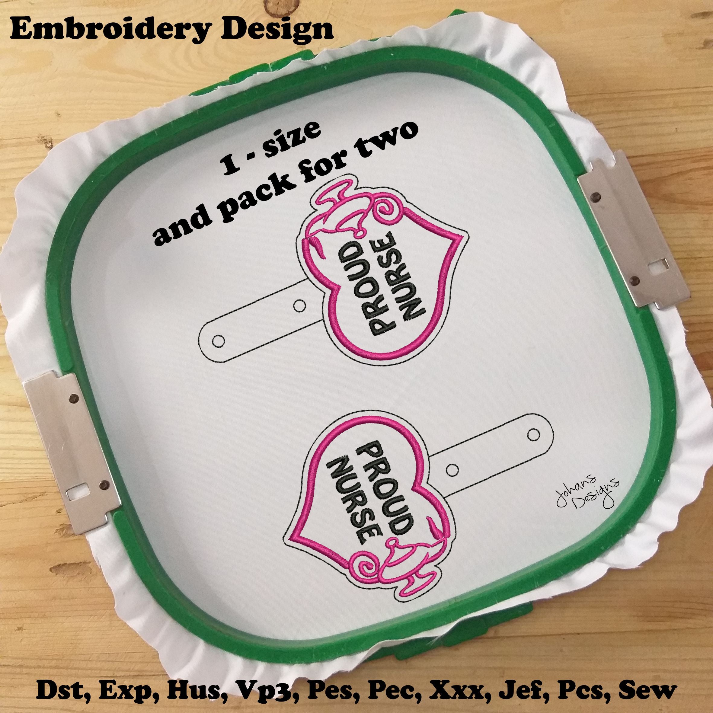 Proud Nurse Key Fob - Nurse Lamp Heart - In The Hoop - DIGITAL Embroidery DESIGN