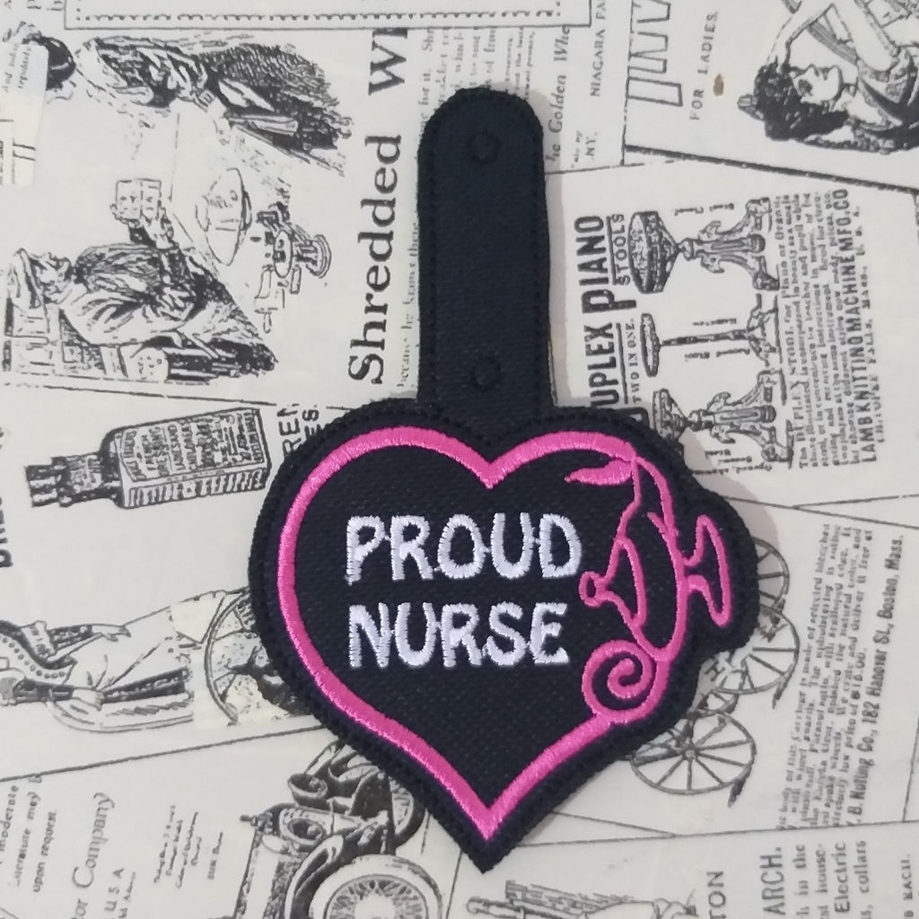 Proud Nurse Key Fob - Nurse Lamp Heart - In The Hoop - DIGITAL Embroidery DESIGN